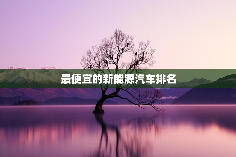 最便宜的新能源汽车排名